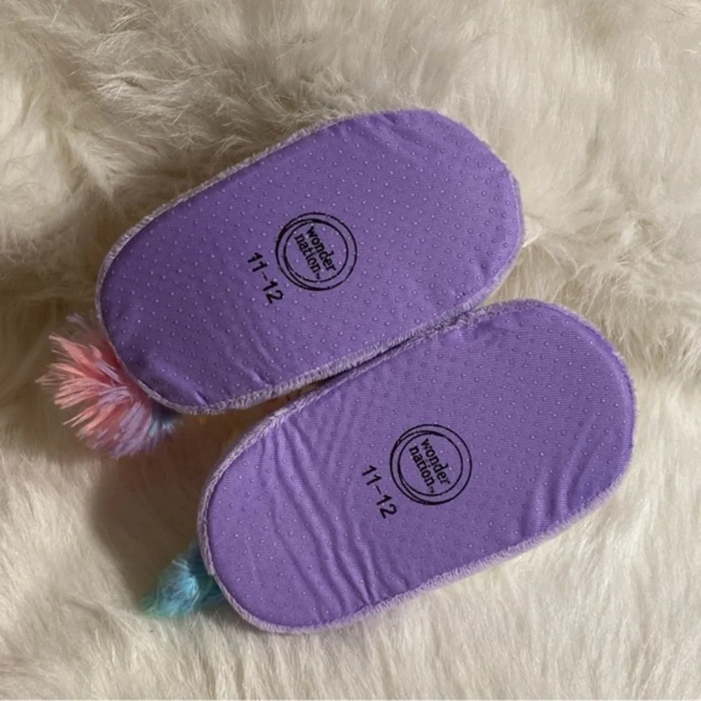 Wonder Nation Girls Size 11-12 Slippers‎ Unicorn New